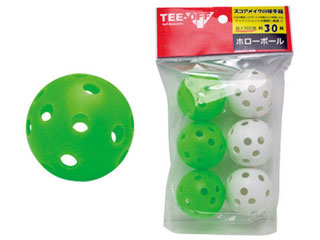 TEE-OFF ホローボール グリーン3個、ホワイト3個/素材：PE　TOPL2121　