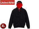 United Athle/ユナイテッドアスレ 521301 10.0オンス スウェットフルジップパーカ(パイル) 【XL】 (ブラック×レッド)(4)