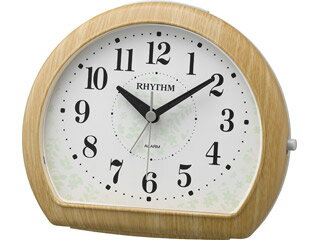 RHYTHM/リズム時計 8RE662SR07 マイキーR662 クォーツ目覚まし時計 薄茶木目仕上(白）/連続秒針 【RPS160603】