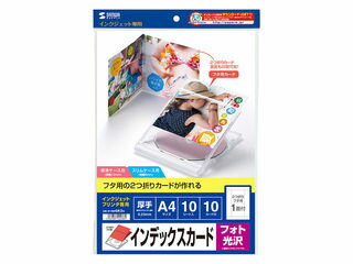 サンワサプライ フォト光沢CD DVDケースカード(見開き) A4 JP-INDGK2N