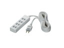 BUFFALO バッファロー 2ピン式電源タップ 4個口タイプ 雷サージ防止付 3m ホワイト BSTAPSG2430WH(2)