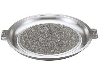 外径：36cm　外寸：φ405×H35mm　石径：255mm　重量：2.8kg　自然石の遠赤外線効果でとても美味しく焼けます。3666100　