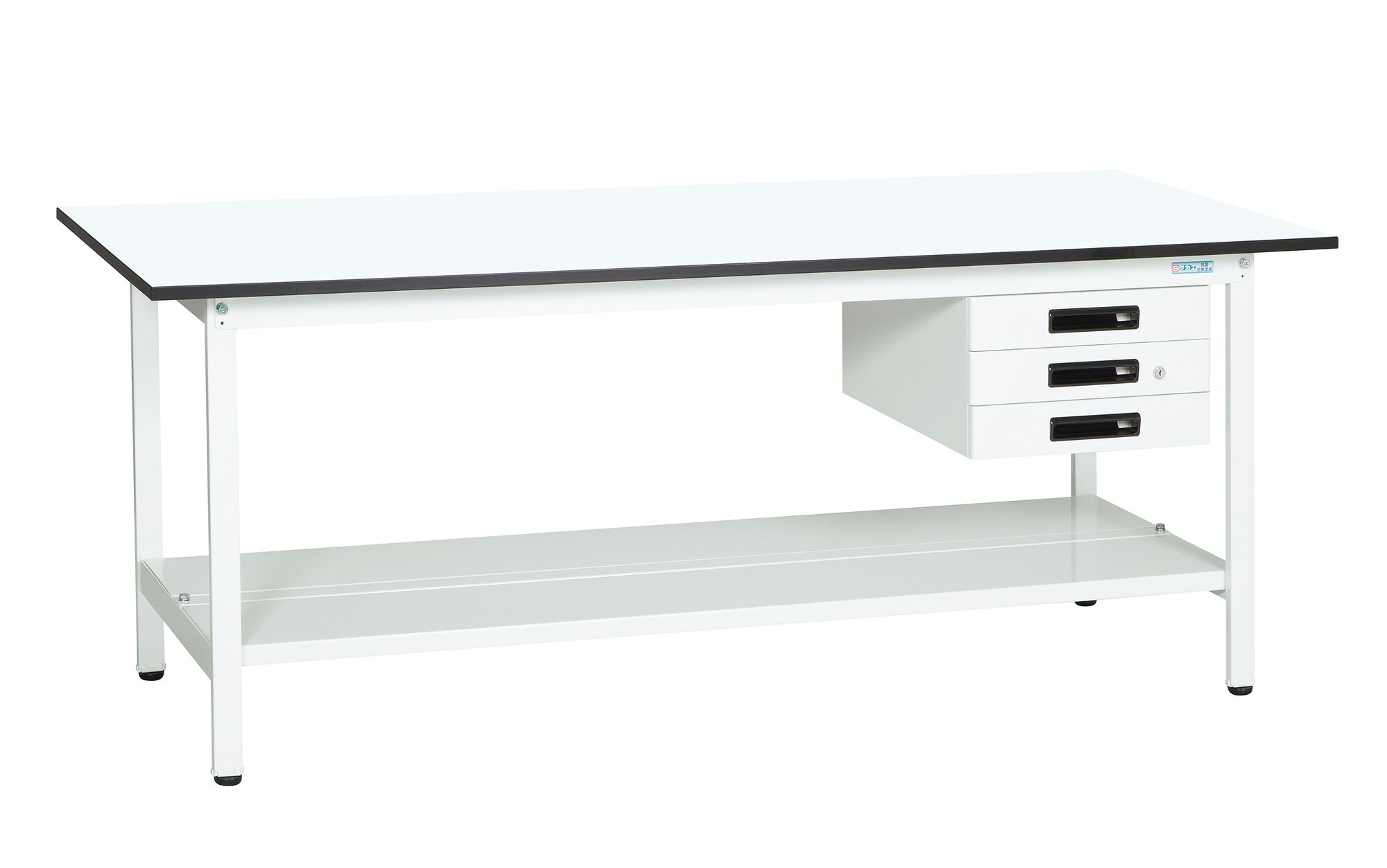 サカエ 軽量作業台KAタイプ(キャビネット付・中板付) KA-127CTMW 【代引不可】【北海道、沖縄県及び離島には配送できません】
