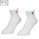 CONVERSE コンバース 【ユニセックス】ニュー アンクルソックス 2足組【ブラック×レッド】 【19-21cm】 CB16006P-1964 抗菌 防臭