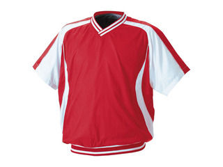 ゼット ZETT BOV300H-6411 半袖Vネックジャンパー 【Mサイズ】 （レッド×ホワイト）