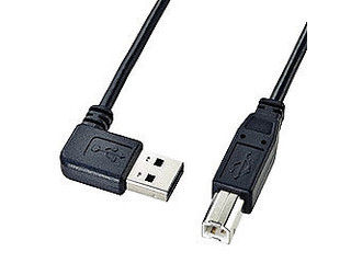 サンワサプライ 両面挿せるL型USBケーブル(A-B 標準) 2m ブラック KU-RL2 サンワサプライ 両面挿せるL型USBケーブル(A-B 標準) 2m ブラック KU-RL2