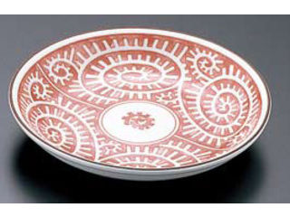 エムズジャパン 朱タコ唐草　4寸皿／T03−105