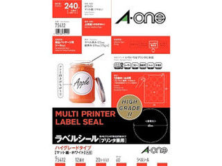A・one エーワン ラベルシール プリンタ兼用 A4 12面 丸型 75412 21_12mp10 ao_aota