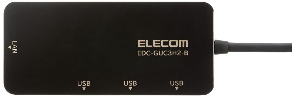ELECOM エレコム 有線LANアダプタ/Giga対応/USB3.1/Type-C/USBハブ付/ブラック EDC-GUC3H2-B