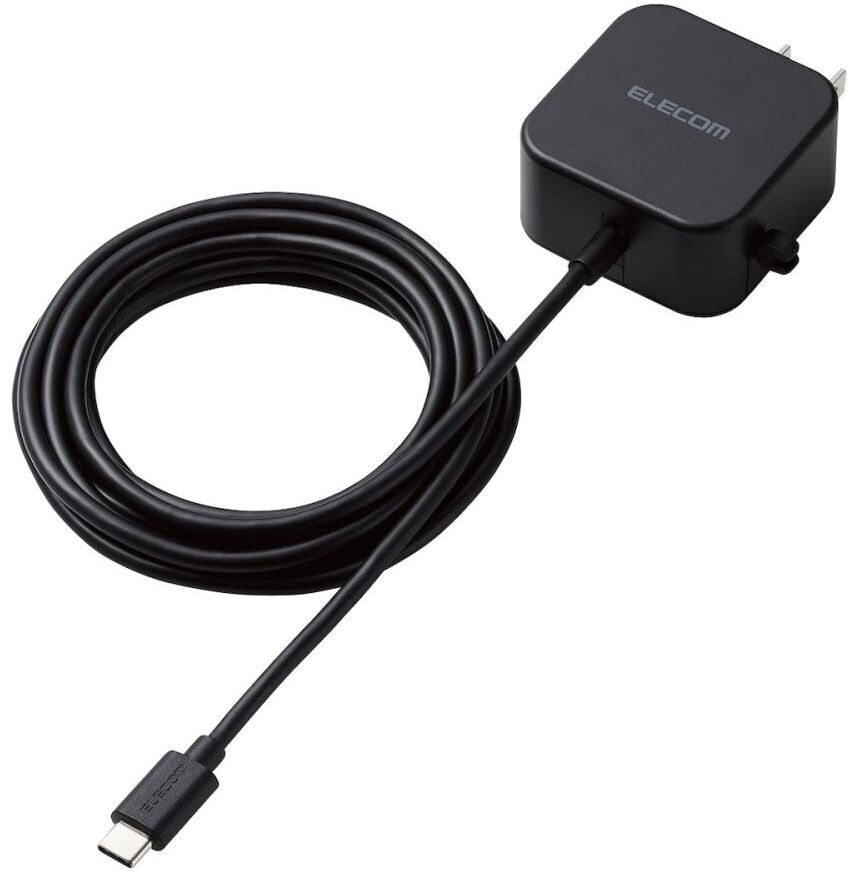 ELECOM エレコム スマホ・タブレット用AC充電器/2.4A出力/Type-C/USB-C/ケーブル一体型/2.5m/ブラック MPA-ACC21BK