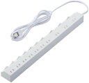 ELECOM エレコム 雷ガードタップ/個別スイッチ/ホコリ防止シャッター付き/回転脚付き/10個口/2.5m/ホワイト T-K7A-21025WH