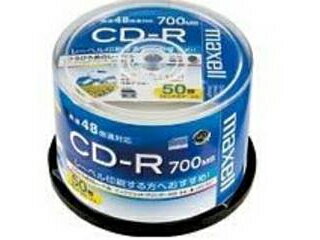 maxell/マクセル CDR700S.WP.50SP CD-R 48x インクジェットプリンター対応ひろびろ美白レーベル 50枚