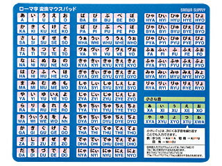 サンワサプライ ローマ字変換マウスパッド ブルー MPD-OP17RL8BL