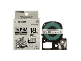 KINGJIM/キングジム ST18KW テプラPRO用テープ 透明・黒文字
