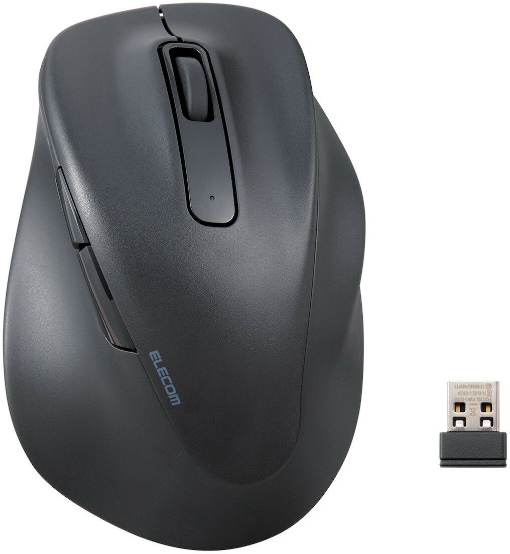 ELECOM エレコム マウス/EX-G/2023年モデル/右手専用/XLサイズ/無線2.4GHz/5ボタン/抗菌/静音設計/ブラック M-XGXL30DBSKBK