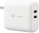 ELECOM エレコム AC充電器一体モバイルバッテリー(5000mAh/12W/A×2) DE-AC06-5000WF