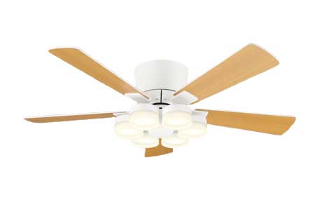 ODELIC オーデリック WF441PR　シーリングファン 木材リバーシブル(オフホワイト色/ナチュラル色)〜10畳用