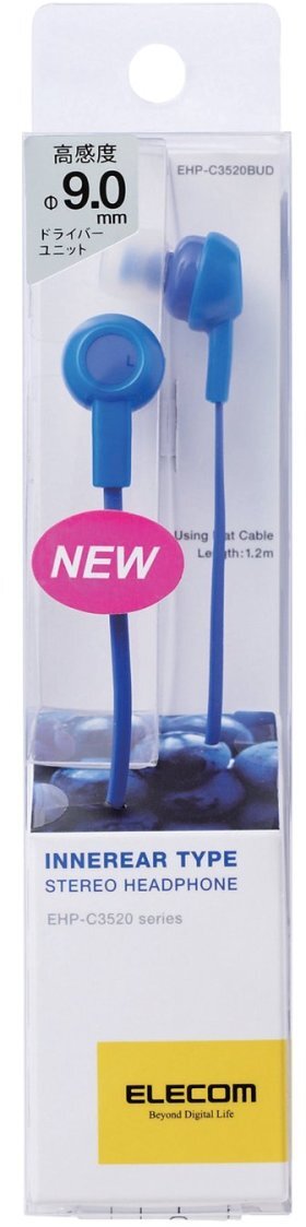 ELECOM エレコム カナルタイプヘッドホン/C3520/ディープブルー EHP-C3520BUD