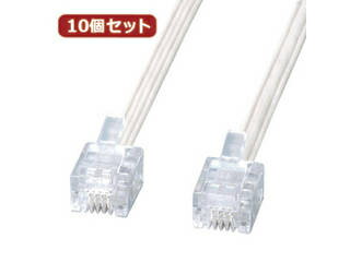 サンワサプライ 【10個セット】 サンワサプライ エコロジー電話ケーブル TEL-E4-5N2 TEL-E4-5N2X10