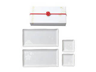 祝言 祝言 銀彩長角皿・豆皿ペア 1-2-0005