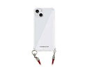 araree PHONECKLACE ロープショルダーストラップ付きクリアケース for iPhone 14 ダークレッド 背面カバー型 PN238