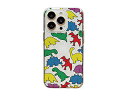 dparks Dparks ソフトクリアケース for iPhone 14 Pro カラフルザウルス 背面カバー型 DS24154i14P