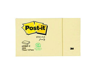 3M 【10個セット】 3M Post-it ポストイット 再生紙 ノート イエロー 3M-655RP-YX10