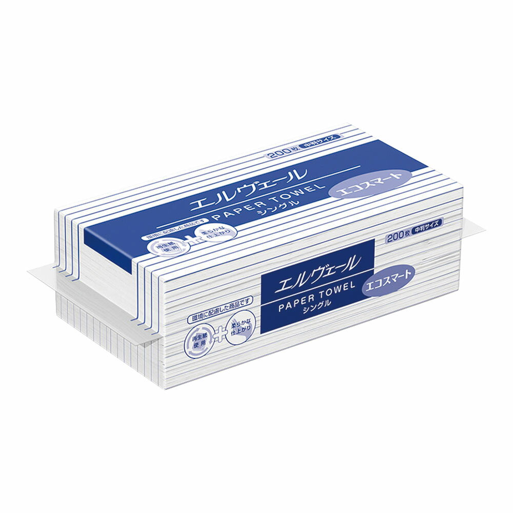 Murano ムラノ エルヴェール ペーパータオルエコスマート シングル中判サイズ ケース単位