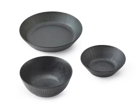 IRIS OHYAMA アイリスオーヤマ 食器 3点セット ブラック MNW-3S