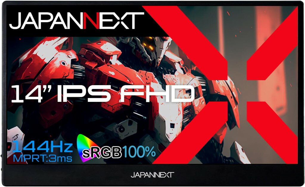 JAPANNEXT ジャパンネクスト フルHD対応 14型 モバイルゲーミングモニター(IPS/miniHDMI/Type-Cx2/スピーカー/非光沢) JN-MD-14i144F 単品購入のみ可(同一商品であれば複数購入可) クレジットカード決済 代金引換決済のみ
