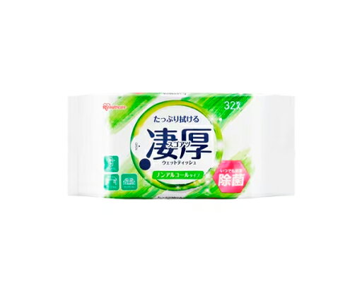 IRIS OHYAMA アイリスオーヤマ 凄厚ウェットティッシュ ノンアルコールタイプ 32枚 WTP-32N1P IRIS OHYAMA アイリスオーヤマ 凄厚ウェットティッシュ ノンアルコールタイプ 32枚 WTP-32N1P