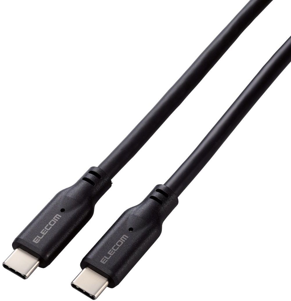 ELECOM エレコム USB Type-C to USB Type-Cケーブル/USB10Gbps/100W対応/スタンダード/0.5m/ブラック MPA-CC1G05BK