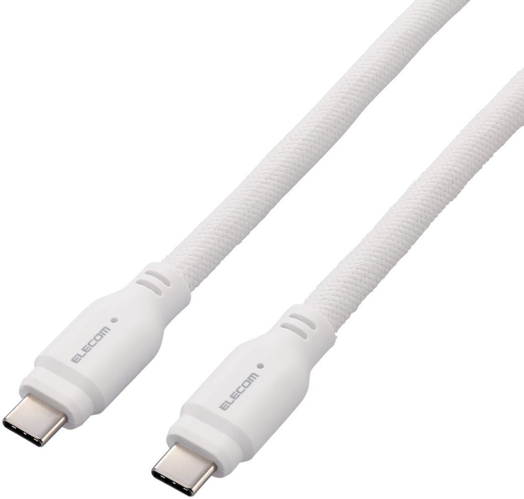 ELECOM エレコム USB Type-C to USB Type-Cケーブル/USB10Gbps/100W対応/シリコンメッシュ/1.5m/ホワイト MPA-CC1GSM15WH