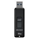 ARCHISITE アーキサイト ARCHISS USB3.2(Gen1)フラッシュメモリ 64GB スライド式 ブラック AS-064GU3-PSB(2)