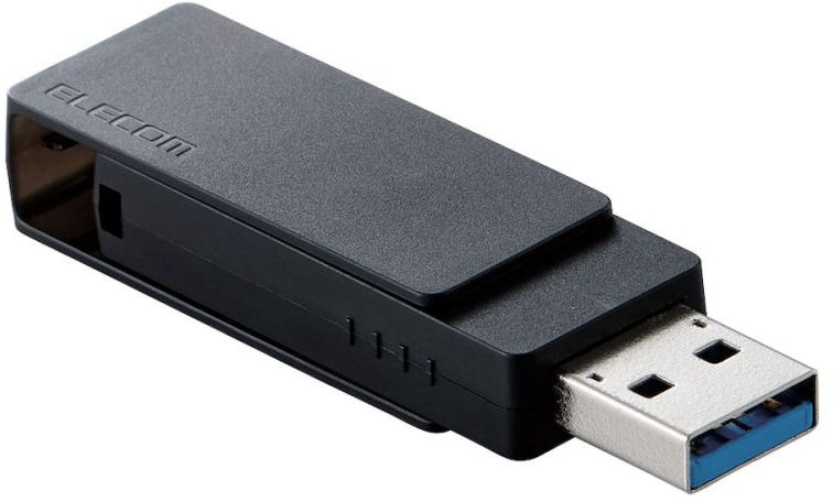 ELECOM エレコム USBメモリ/USB3.2(Gen1)/USB3.0対応/回転式/32GB/ブラック MF-RMU3B032GBK