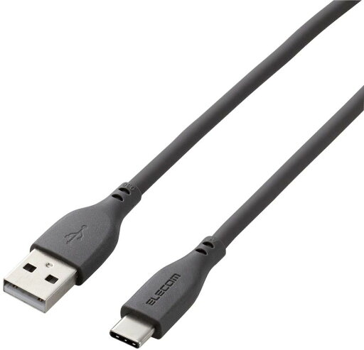 ELECOM エレコム USB-A to USB Type-Cケーブル/なめらか/1.0m/グレー MPA-ACSS10GY ELECOM エレコム USB-A to USB Type-Cケーブル/なめらか/1.0m/グレー MPA-ACSS10GY