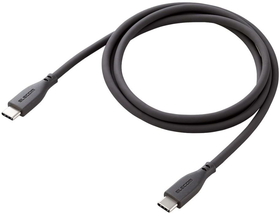 ELECOM エレコム USB Type-C to USB Type-Cケーブル/USB Power Delivery対応/なめらか/1.0m/グレー MPA-CCSS10GY