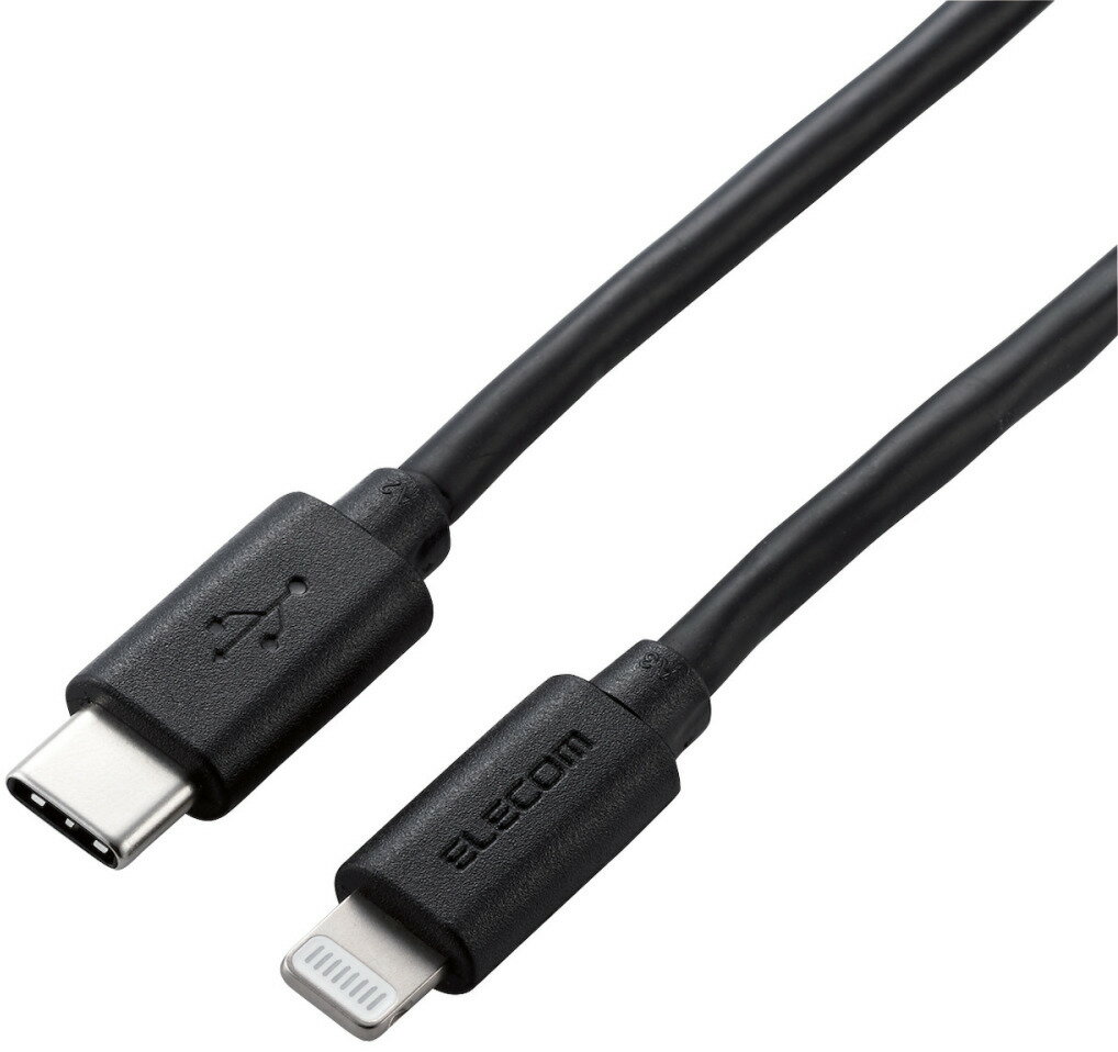 ELECOM エレコム USB-C to Lightningケーブル(やわらか) ブラック 1.2m MPA-CLY12BK