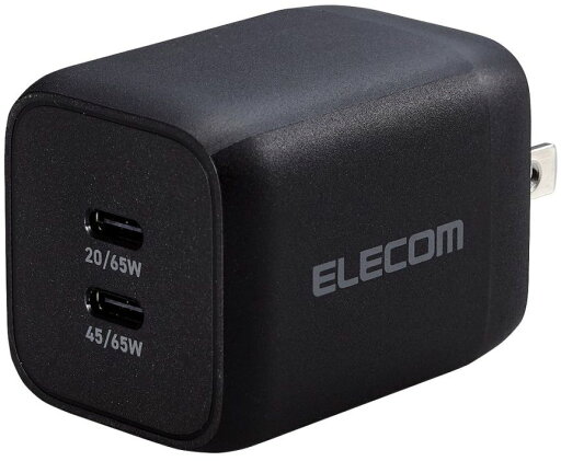 ELECOM エレコム ノートPC用ACアダプター/USB PD対応/PPS対応/Quick Charge 3.0対応/65W/USB-C2ポート ACDC-PD4365BK ELECOM エレコム ノートPC用ACアダプター/USB PD対応/PPS対応/Quick Charge 3.0対応/65W/USB-C2ポート ACDC-PD4365BK