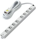 ELECOM エレコム 法人用タップ/ハーネスタップ/8口/抜けどめあり/3m T-WHRM3830LG/RS