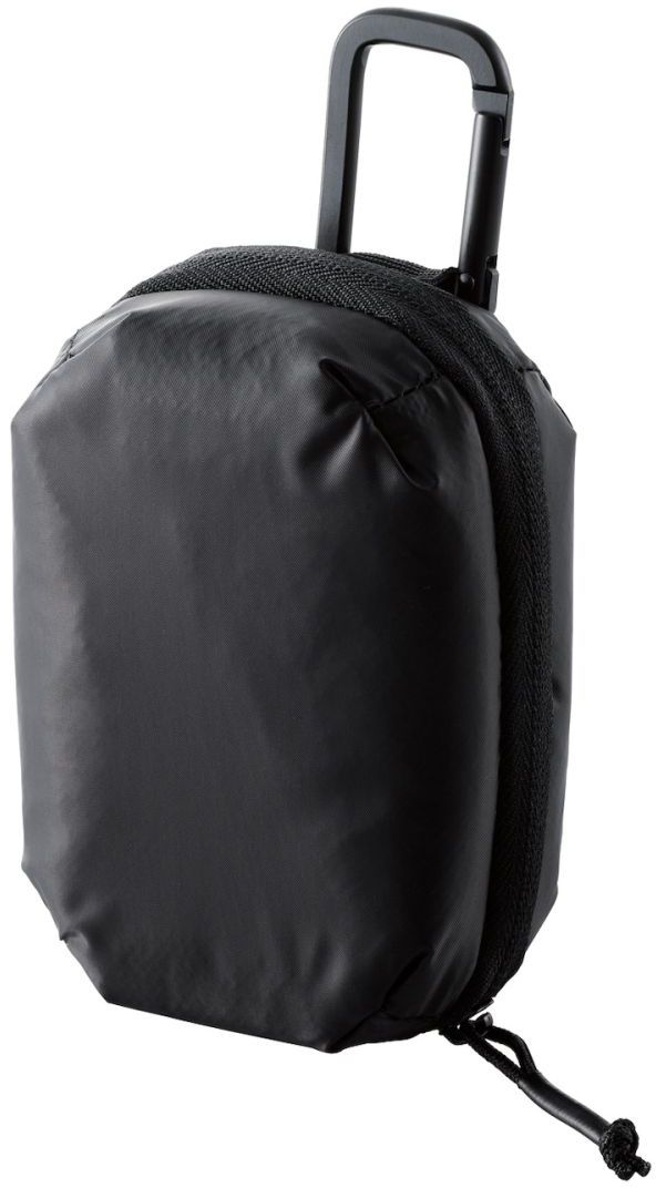 ELECOM エレコム TWS用汎用コンパクトポーチ/Lサイズ/カラビナ/パファータイプ/ブラック TWS-EP23PLBK