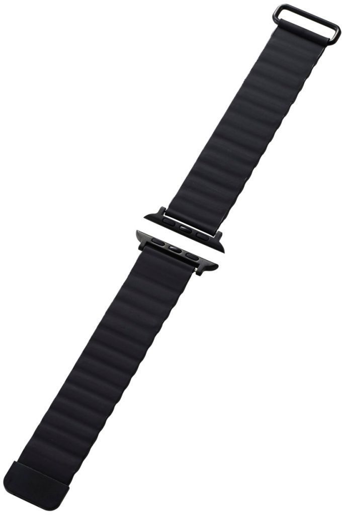 ELECOM エレコム Apple Watch 49/45/44/42mm/バンド/ソフトレザー/マグネット/ブラック AW-45BDLMAGBK