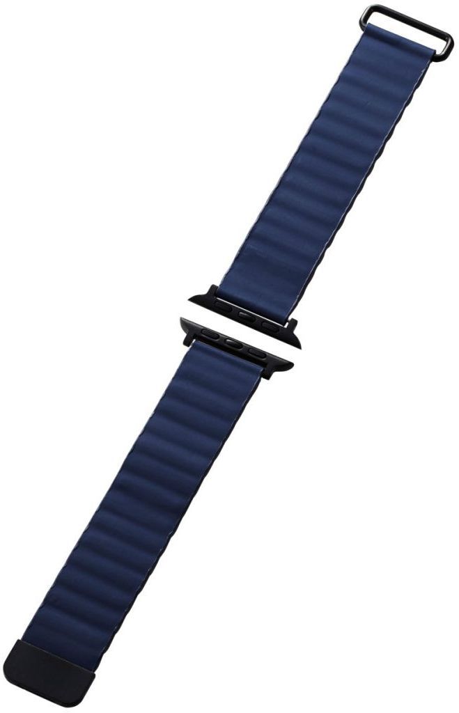 ELECOM エレコム Apple Watch 49/45/44/42mm/バンド/ソフトレザー/マグネット/ネイビー AW-45BDLMAGNV