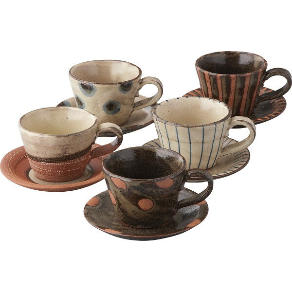 紋様 珈琲碗皿揃 T-9311