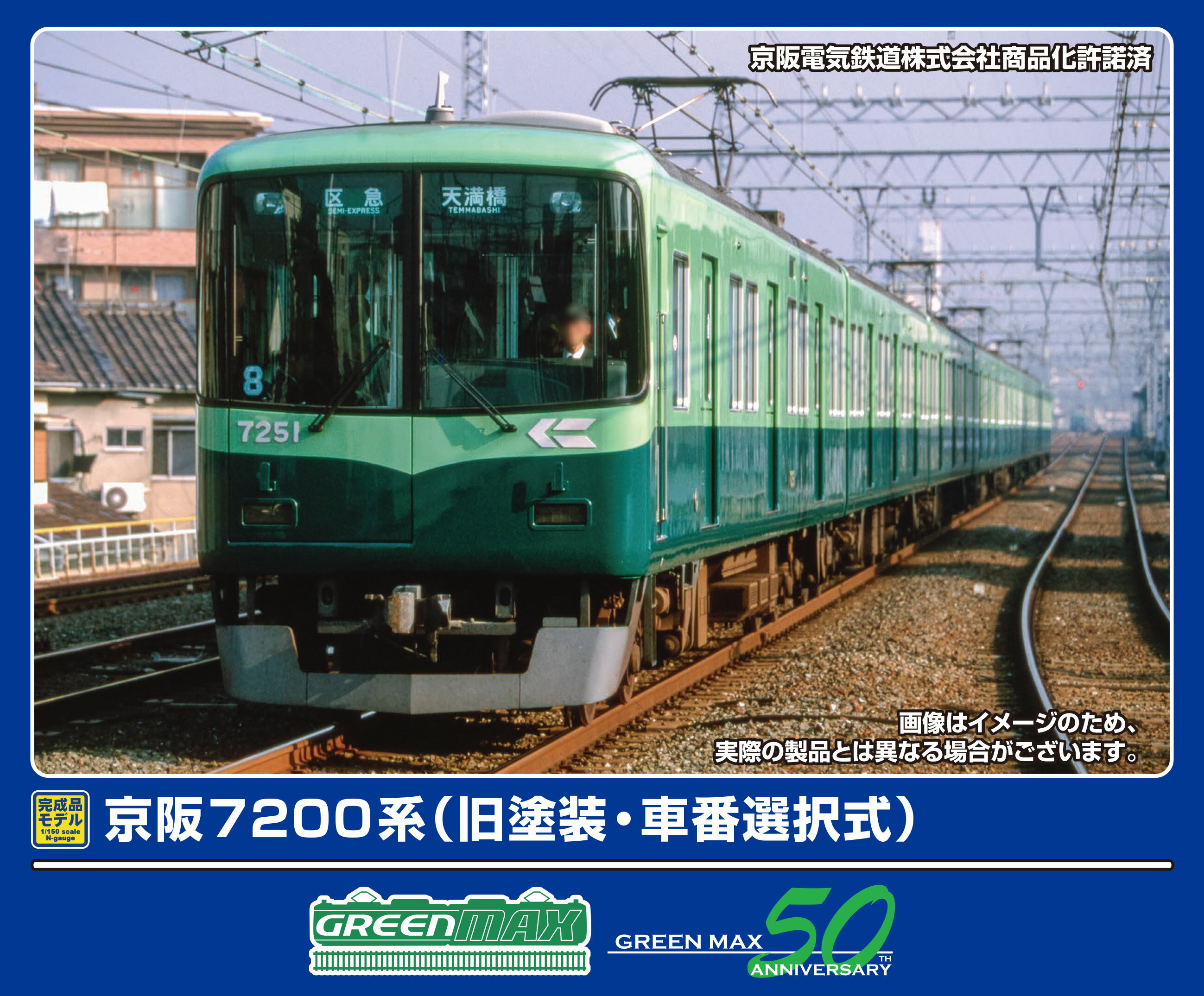 GREENMAX グリーンマックス 京阪7200系（旧塗装・車番選択式）8両編成セット（動力付き）31990
