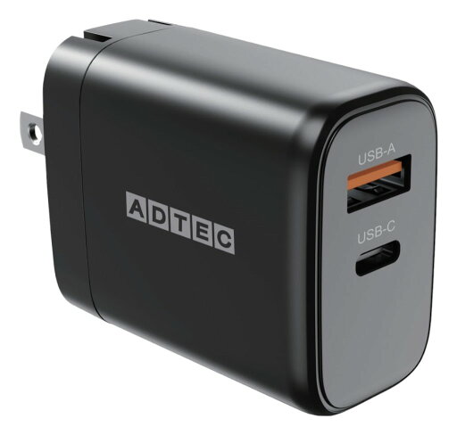 アドテック PD充電器 最大65W(USB Type-C x1、Type-A x1)(PSE対応/Power Delivery対応/GaN対応)ブラッ アドテック PD充電器 最大65W(USB Type-C x1、Type-A x1)(PSE対応/Power Delivery対応/GaN対応)ブラッ