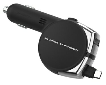 Kashimura カシムラ DC充電器 リール インジケーター 5.4A Type-C BK DC-011