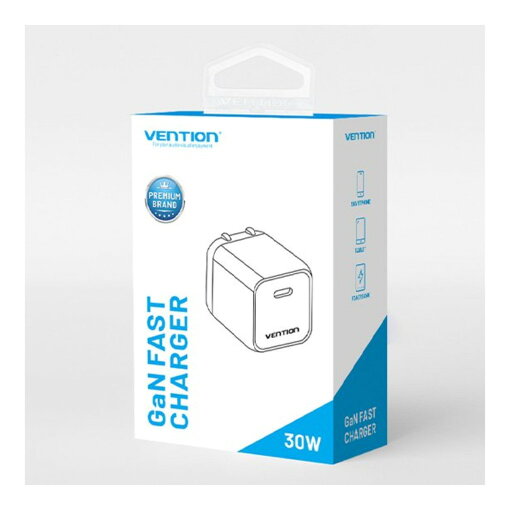 VENTION 1-port USB-C GaN コンセント充電器(30W)JP-Plug Black FA-8692 VENTION 1-port USB-C GaN コンセント充電器(30W)JP-Plug Black FA-8692