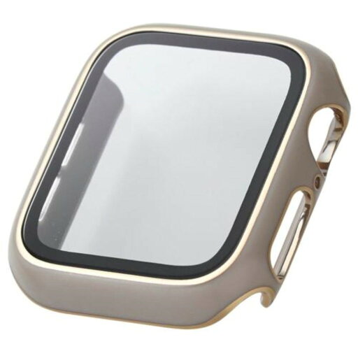 ELECOM エレコム AW-23EFCGJGB Apple Watch 40mm/フルカバーケース/&me/プレミアムガラス/高透明/ゴールドライン/グレージュ ELECOM エレコム AW-23EFCGJGB Apple Watch 40mm/フルカバーケース/&me/プレミアムガラス/高透明/ゴールドライン/グレージュ