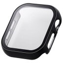 ELECOM エレコム AW-24BFCGPBK Apple Watch 42mm/フルカバーケース/プレミアムガラス/高透明/メタリック/ブラック(2)